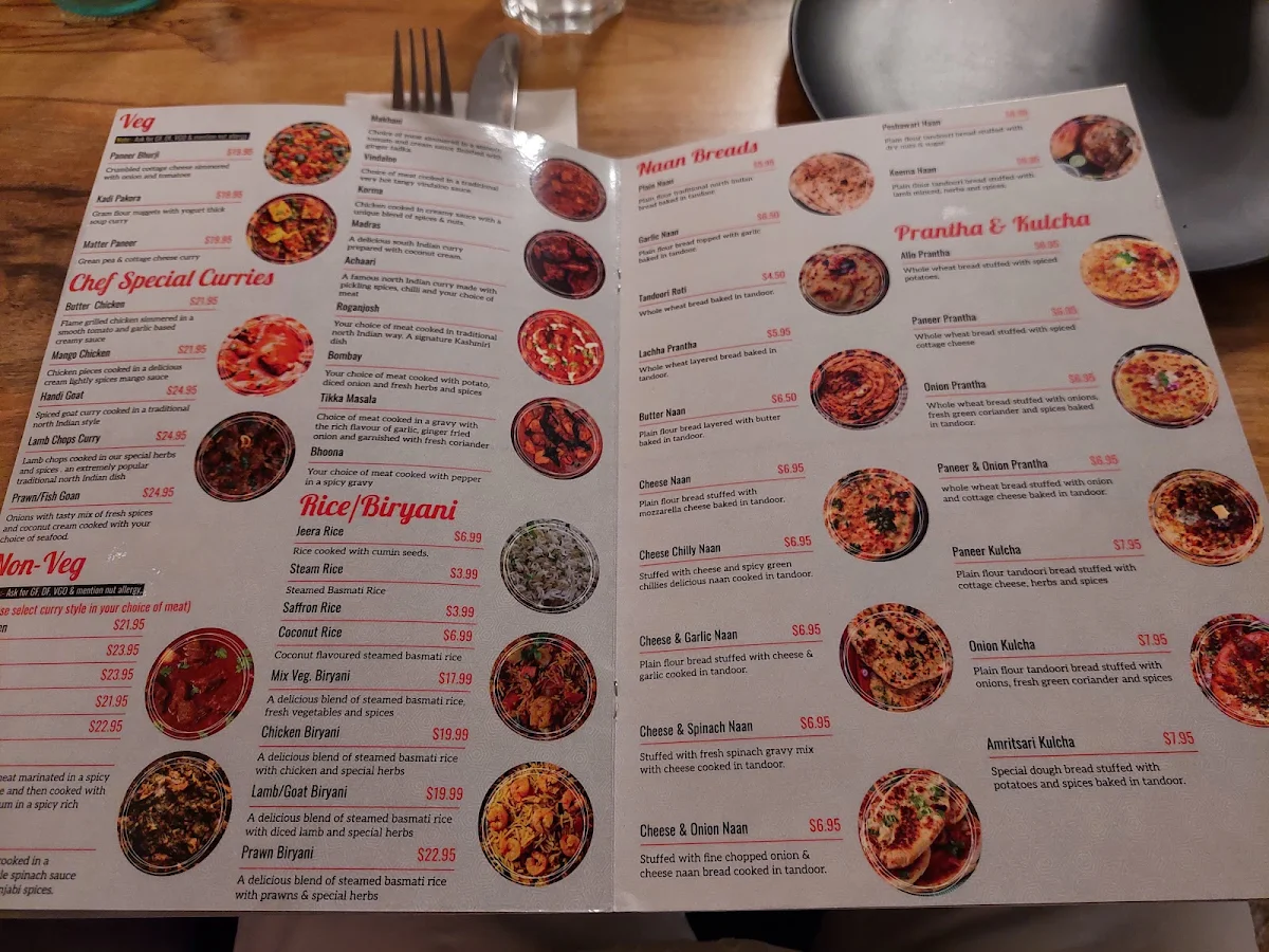 Menu, 5911 Indian cuisine