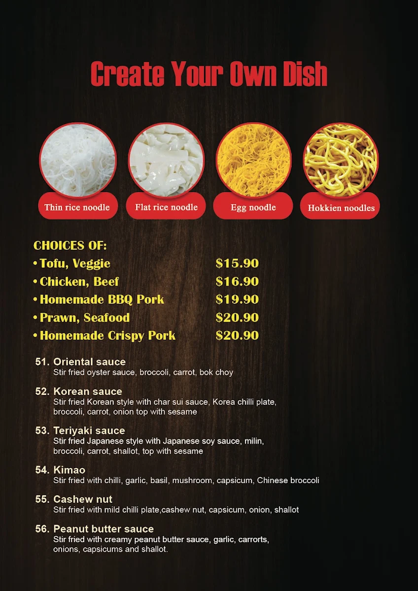 Menu, The Local Thai Restaurant