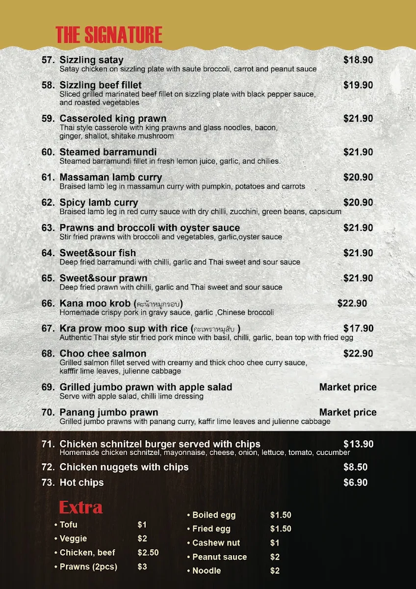 Menu, The Local Thai Restaurant