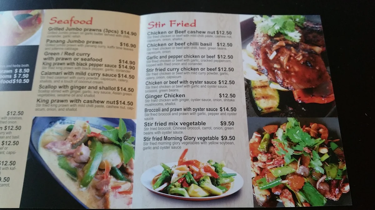 Menu, The Local Thai Restaurant