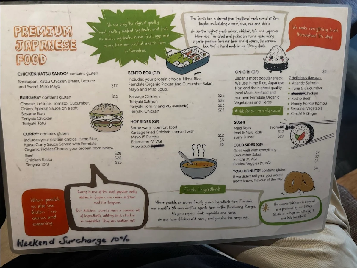 Menu, Onigiri Kitchen & Sake Bar