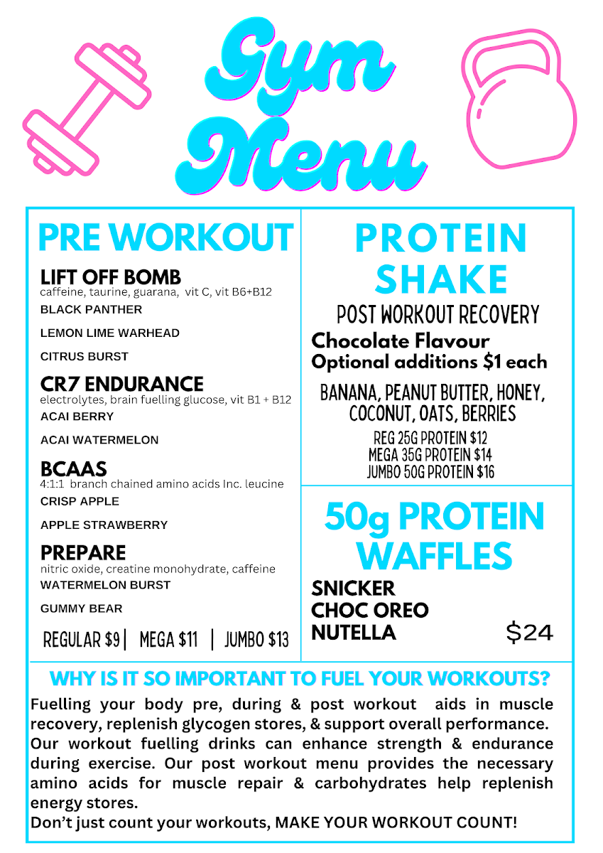 Menu, Liverpool Nutrition