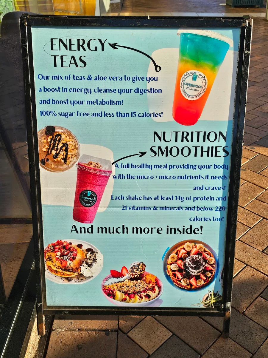 Menu, Liverpool Nutrition