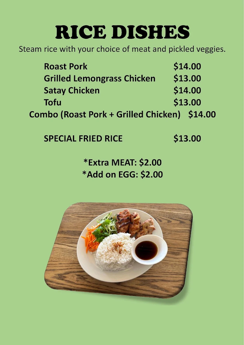 Menu, Northbri Banh Mi