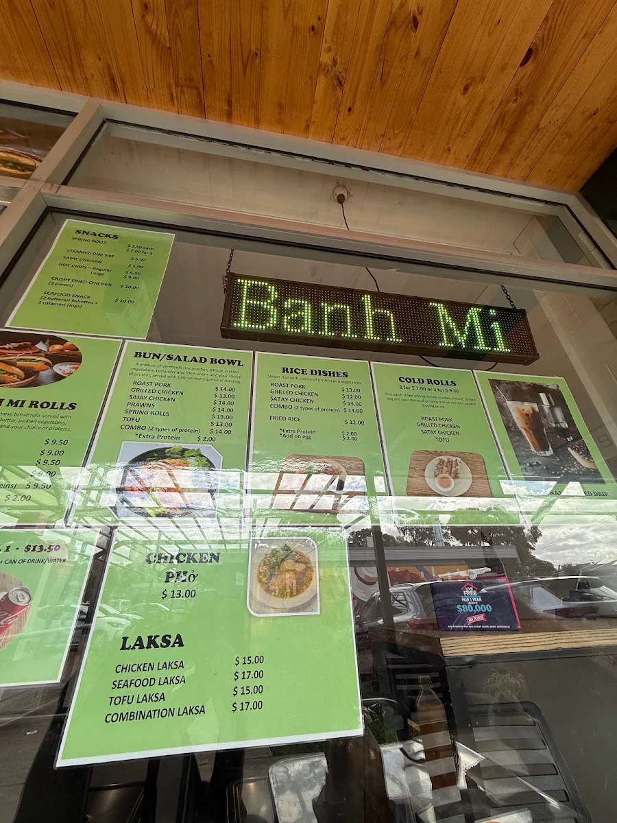 Menu, Northbri Banh Mi