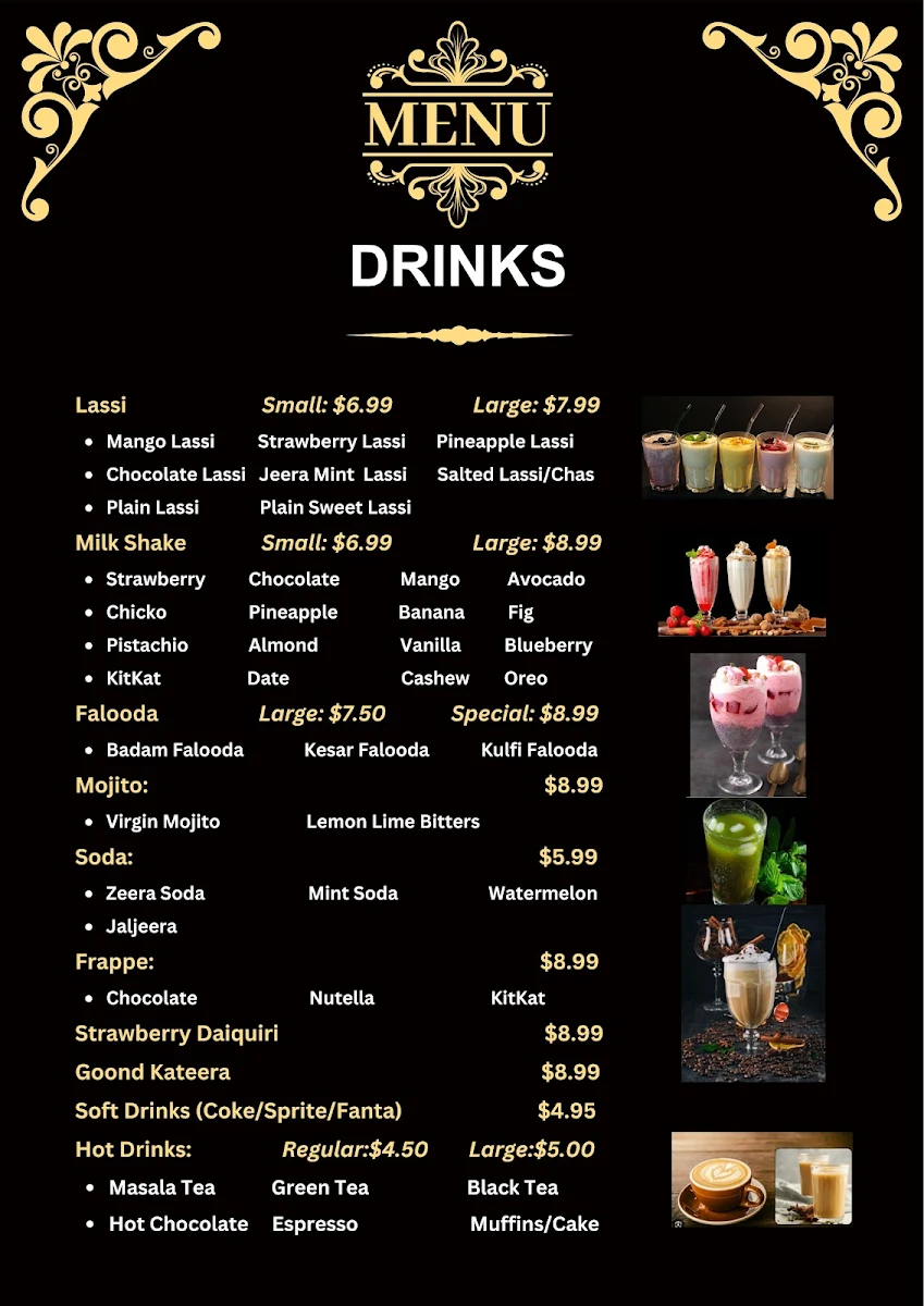 Menu, Bikaner Sweets & Indian Restaurant