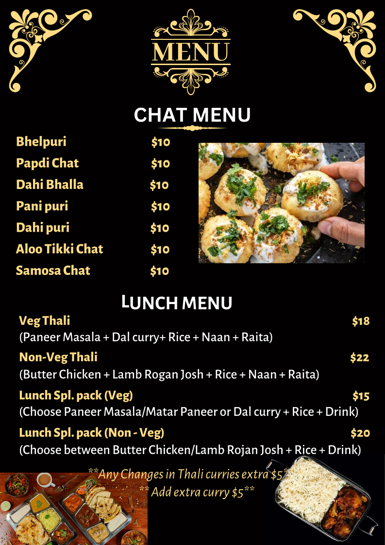 Menu, Bikaner Sweets & Indian Restaurant