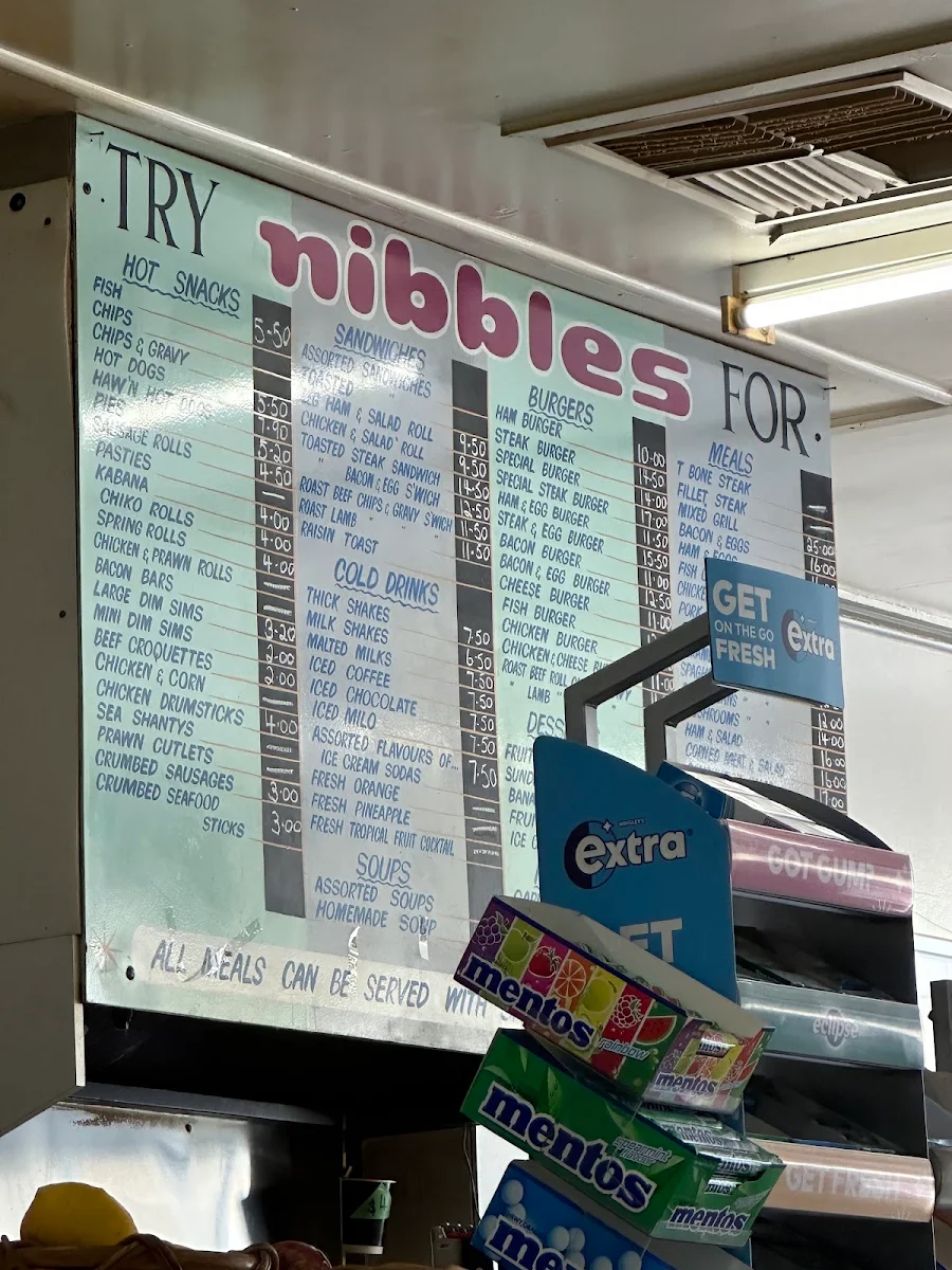 Menu, Nibbles Cafe