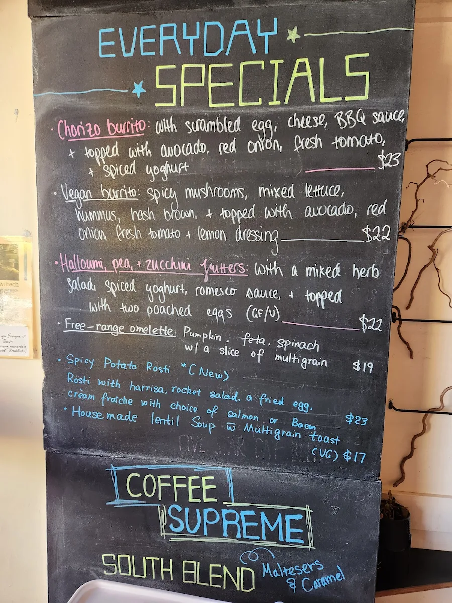 Menu, Batch Espresso