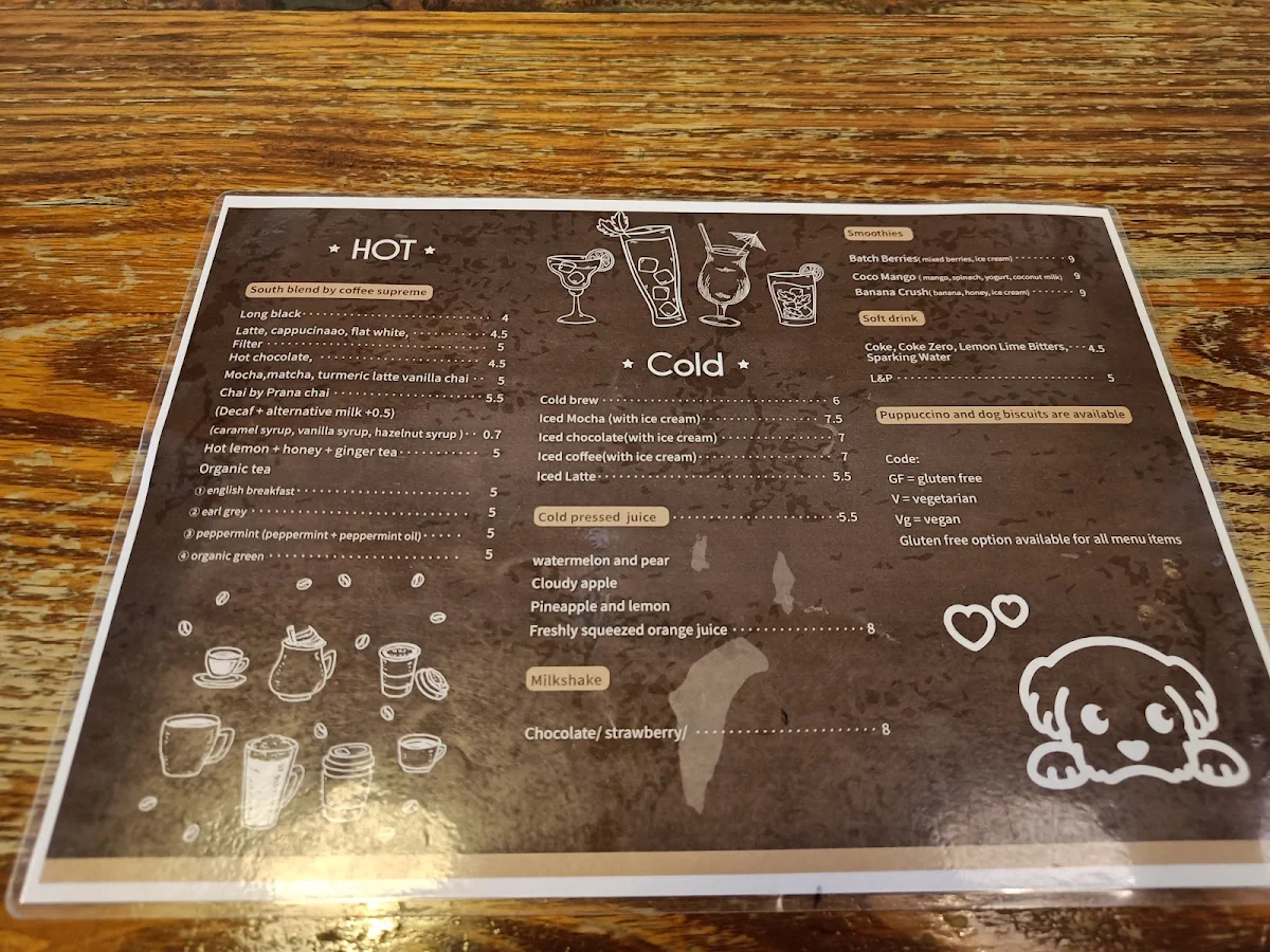 Menu, Batch Espresso