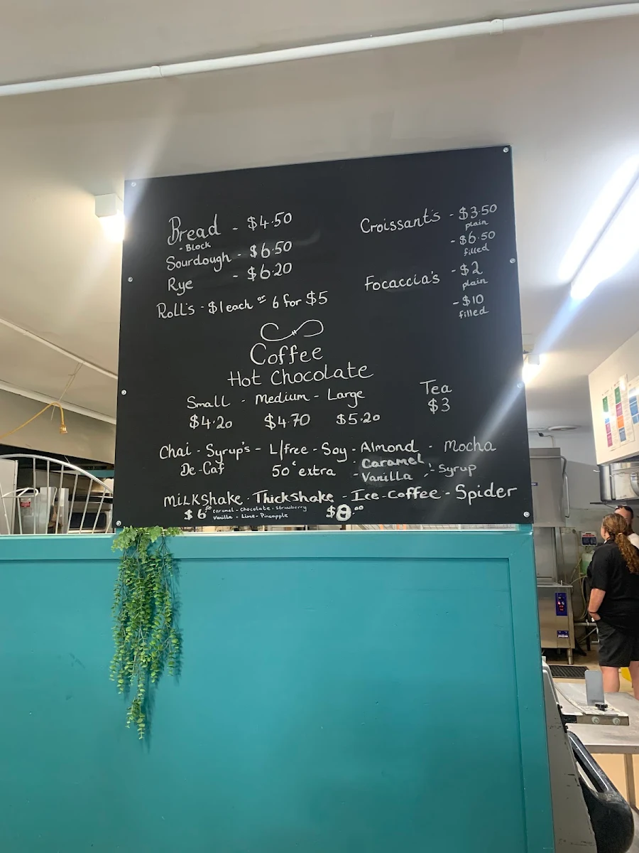 Menu, Stratford Bakery