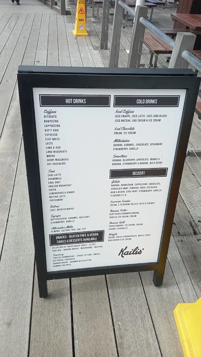 Menu, Kailis Fishmarket Cafe
