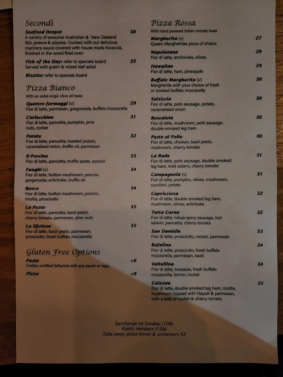 Menu, Mother Dough Restaurant & Wine Bar