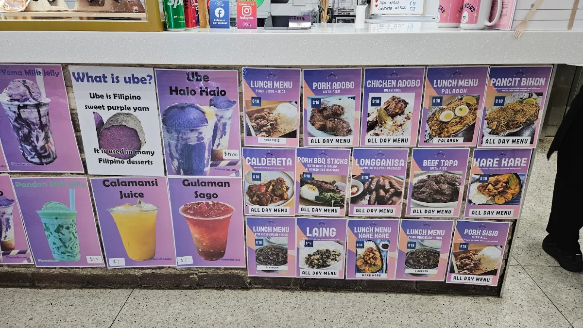 Menu, Leoncia's Filipino Desserts & Yema