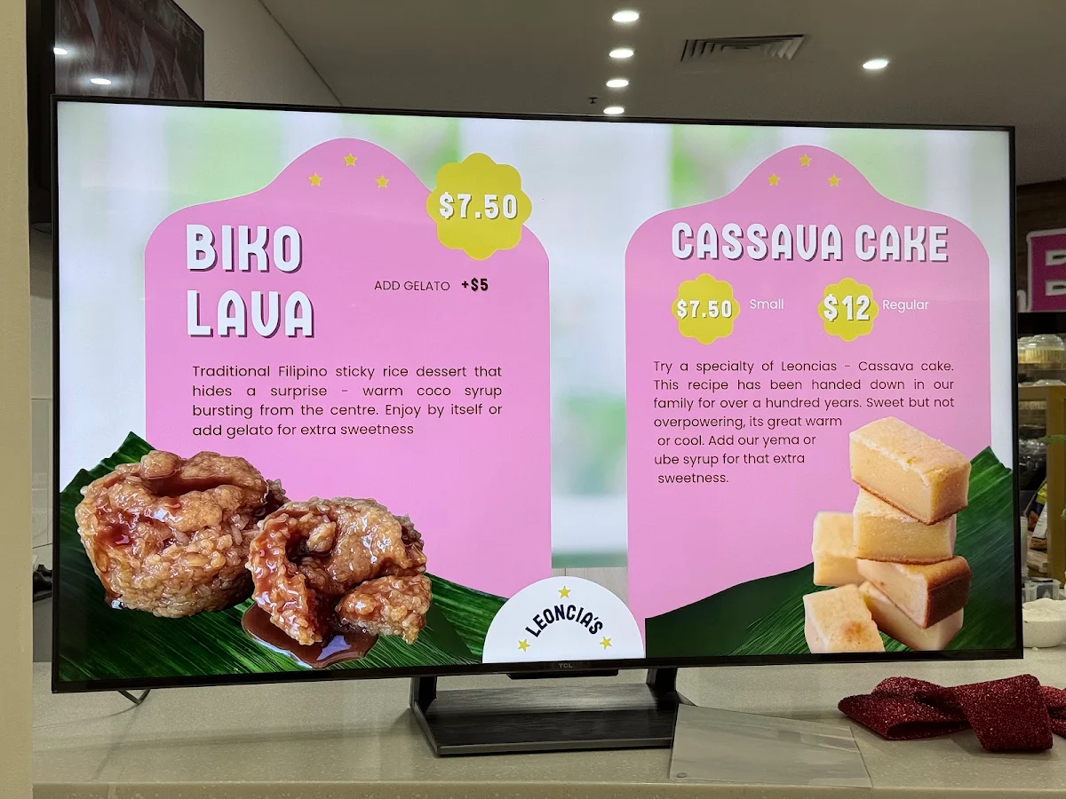 Menu, Leoncia's Filipino Desserts & Yema