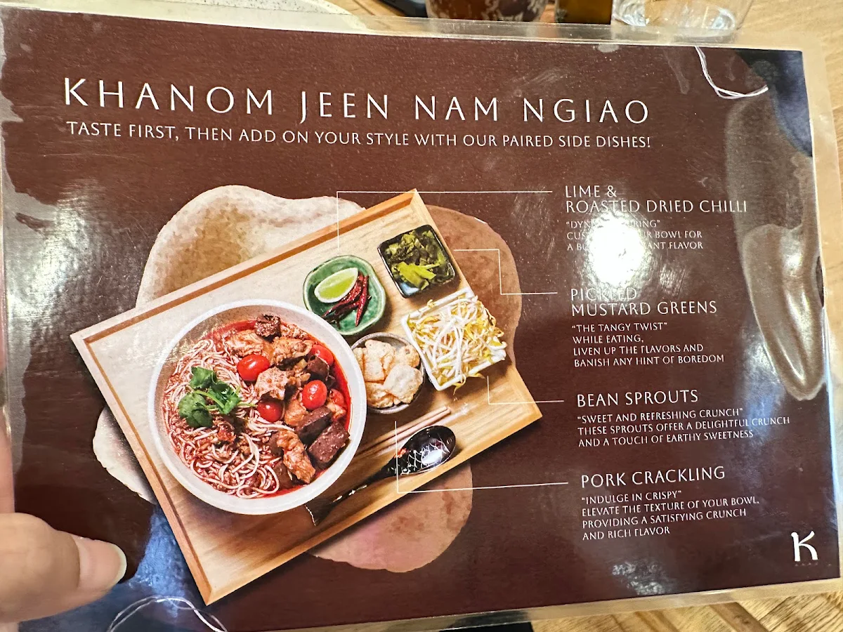 Menu, Khao Melbourne