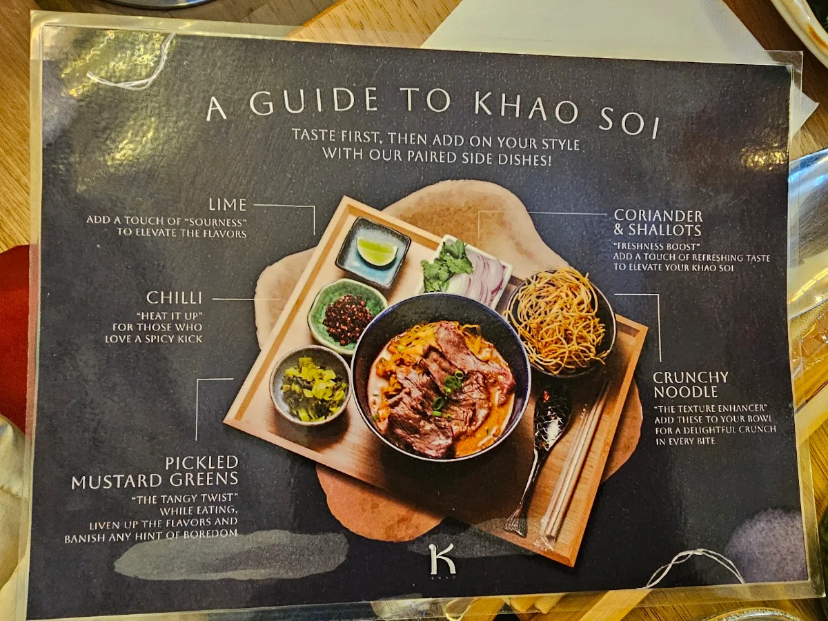 Menu, Khao Melbourne
