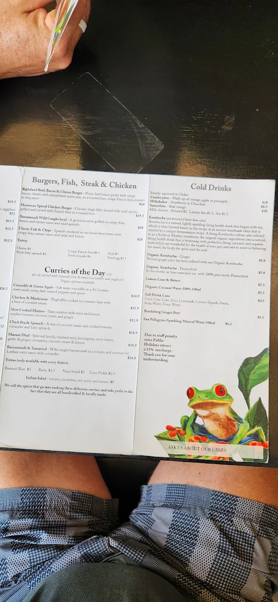Menu, Frogs Kuranda
