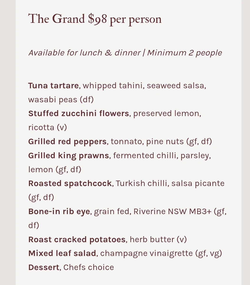 Menu, Bopp & Tone