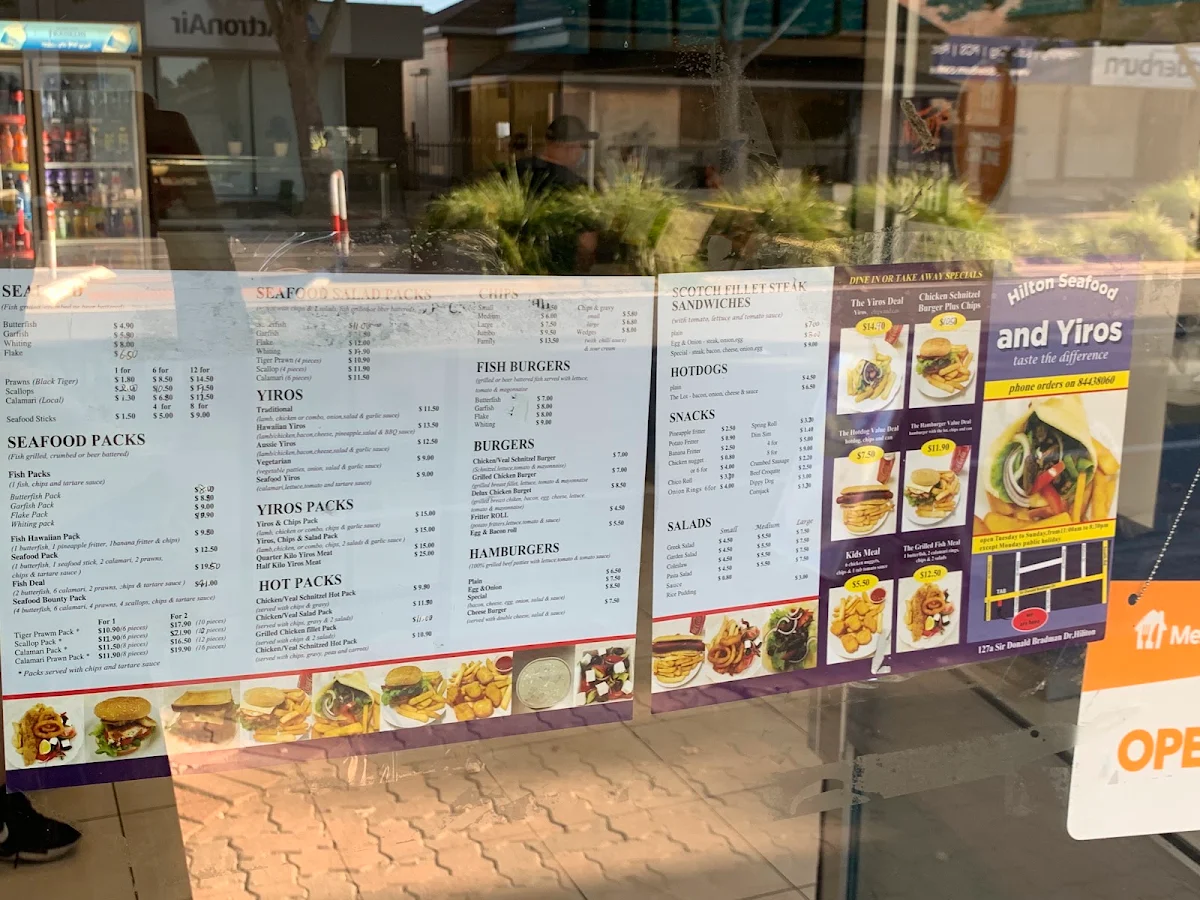 Menu, Hilton Seafood & Yiros