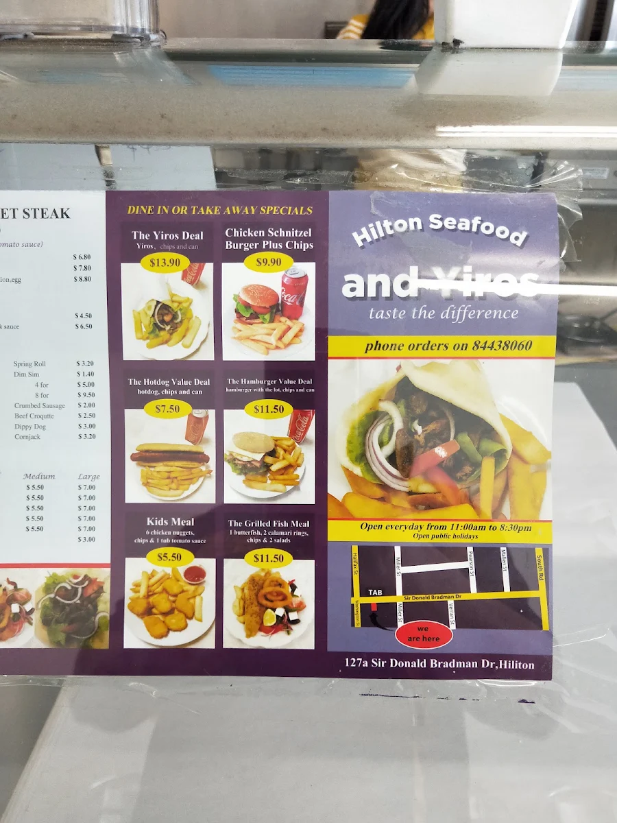 Menu, Hilton Seafood & Yiros