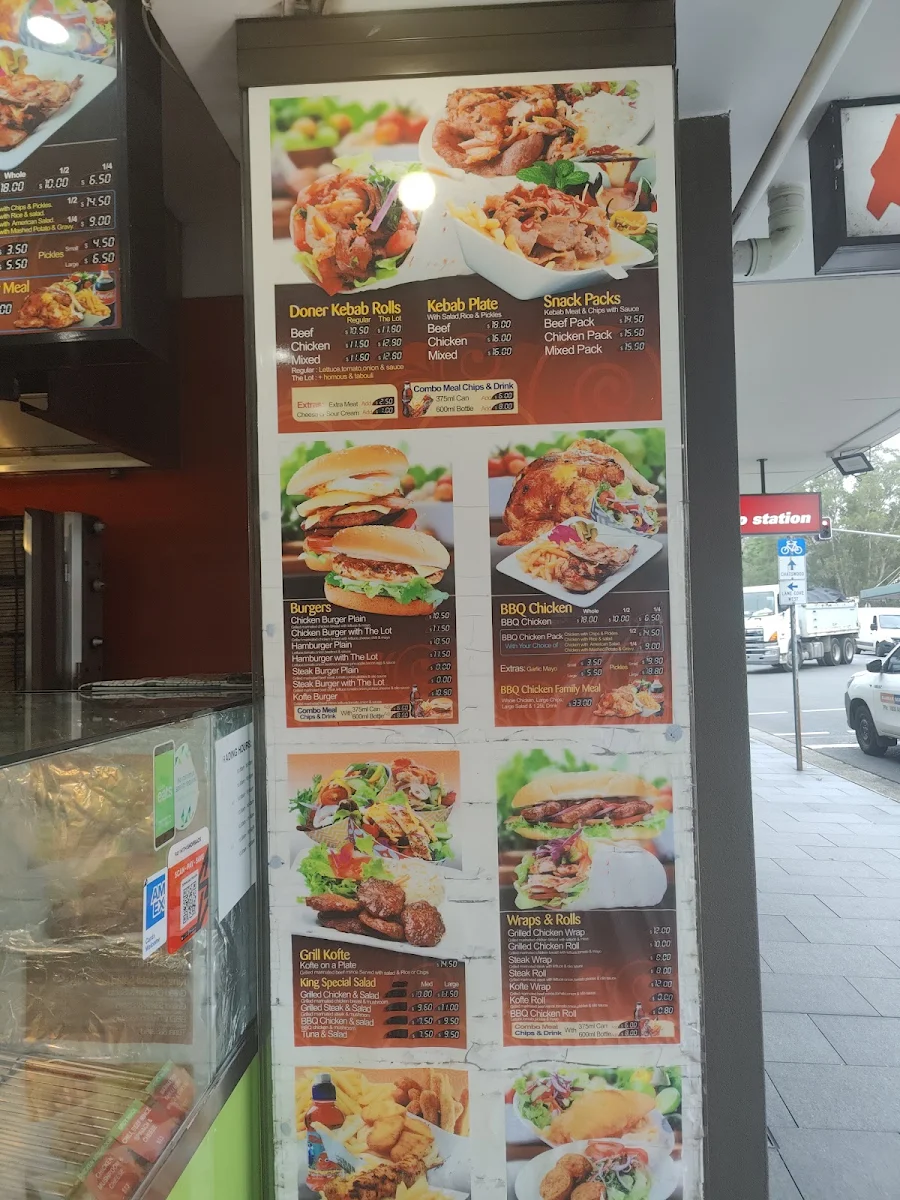 Menu, King of Kebabs Lane Cove
