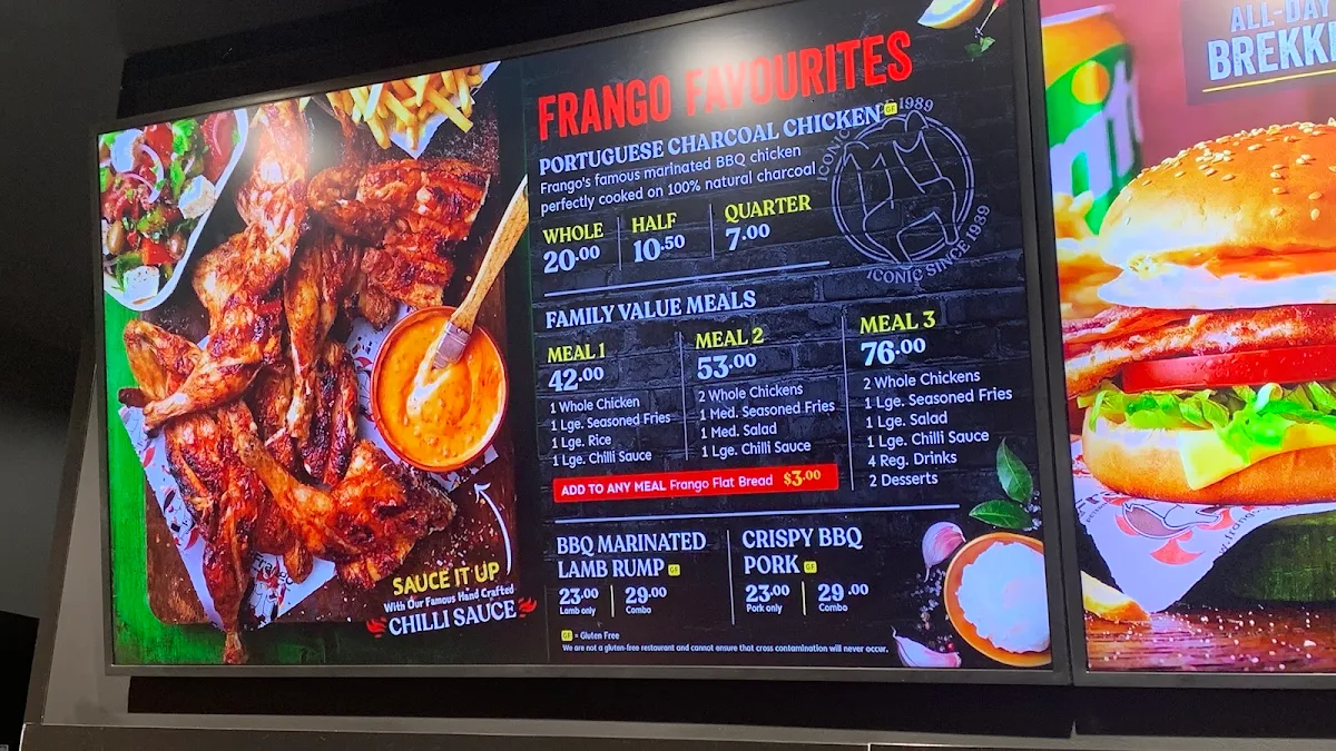 Menu, Frango Caringbah
