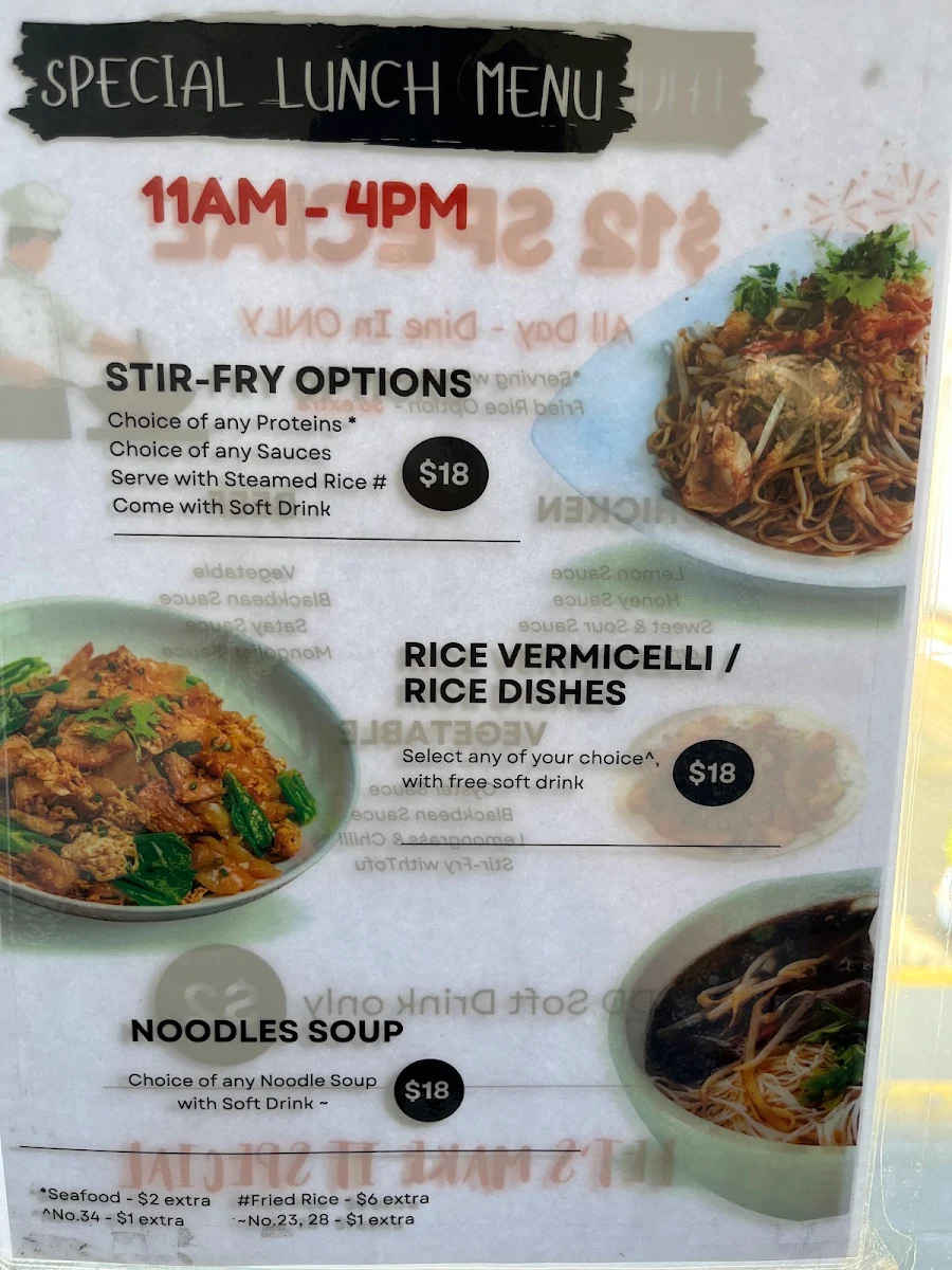 Menu, Glenroy Star Restaurant