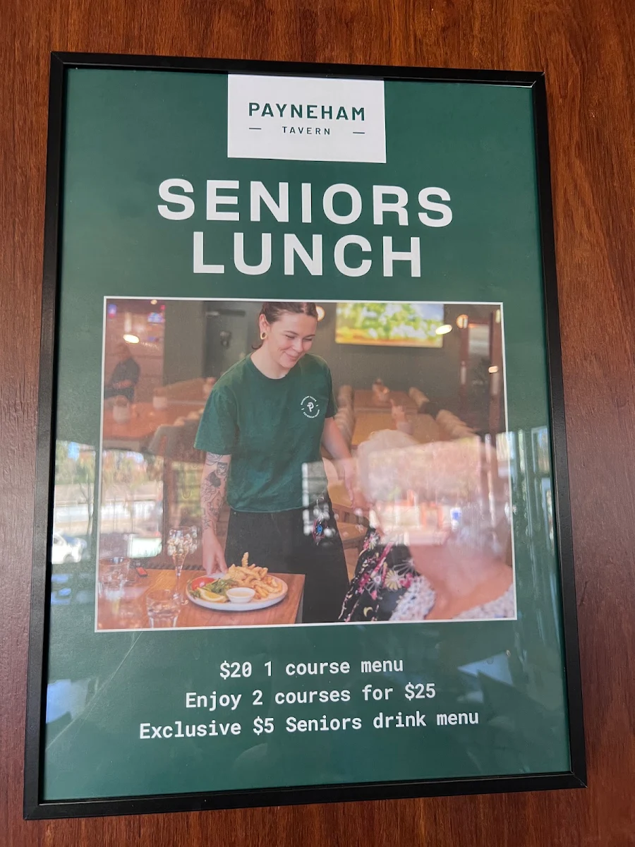 Menu, Payneham Tavern
