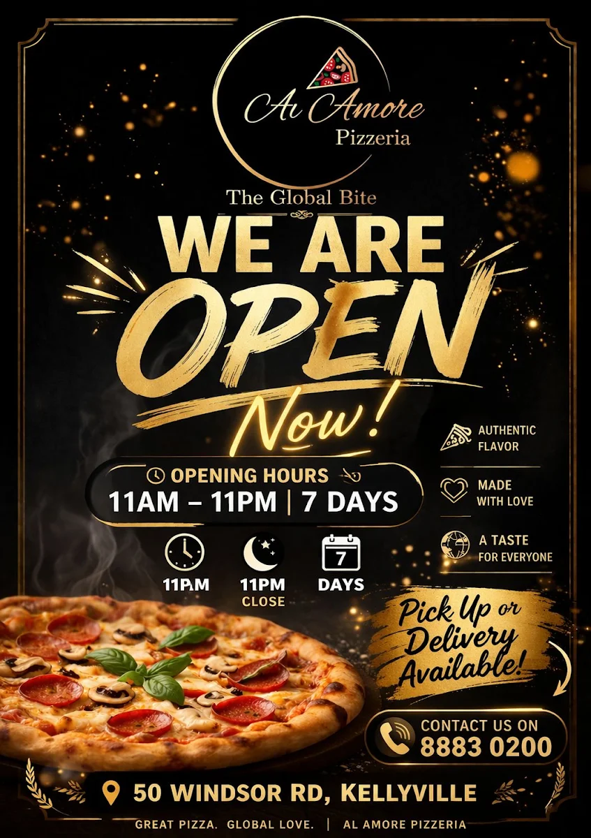 Menu, Al Amore Pizzeria (Kellyville)