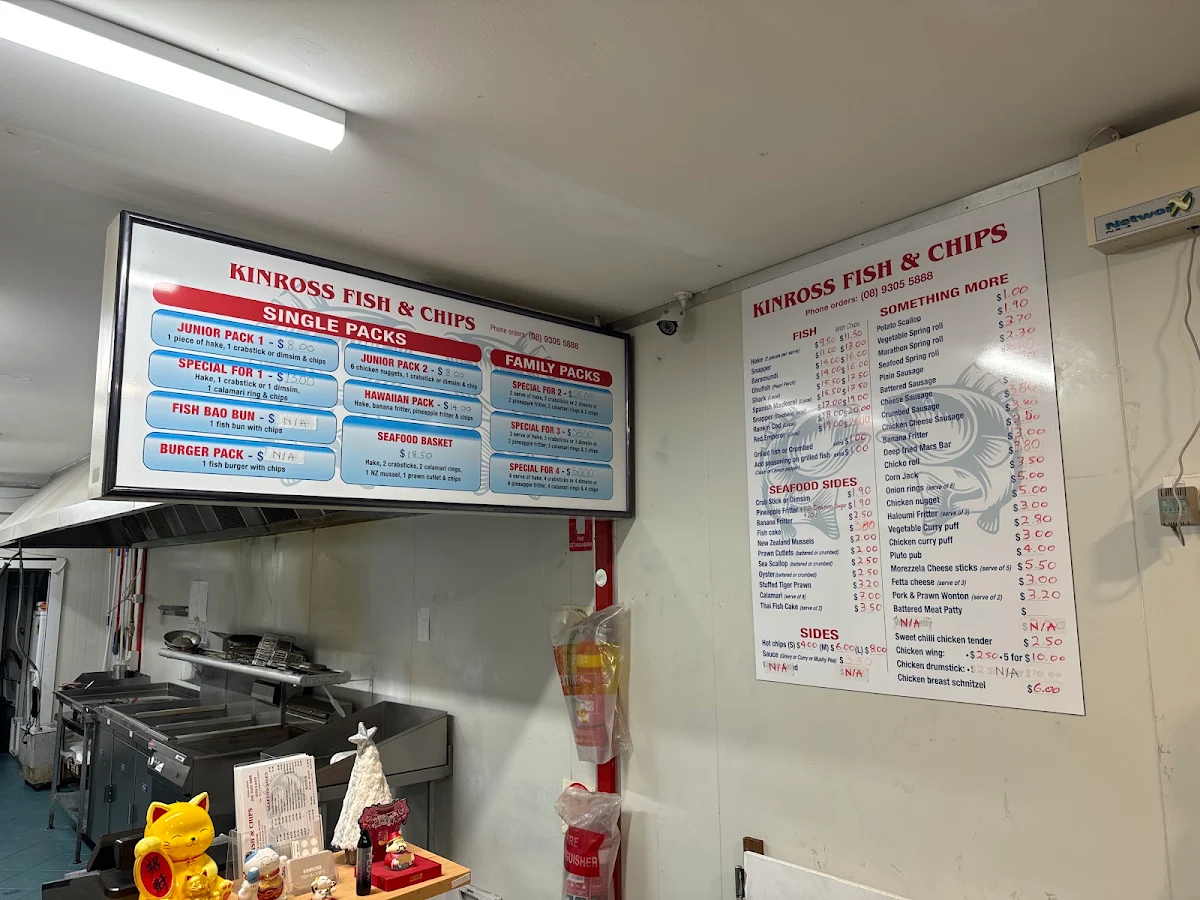 Menu, Kinross Fish & Chips
