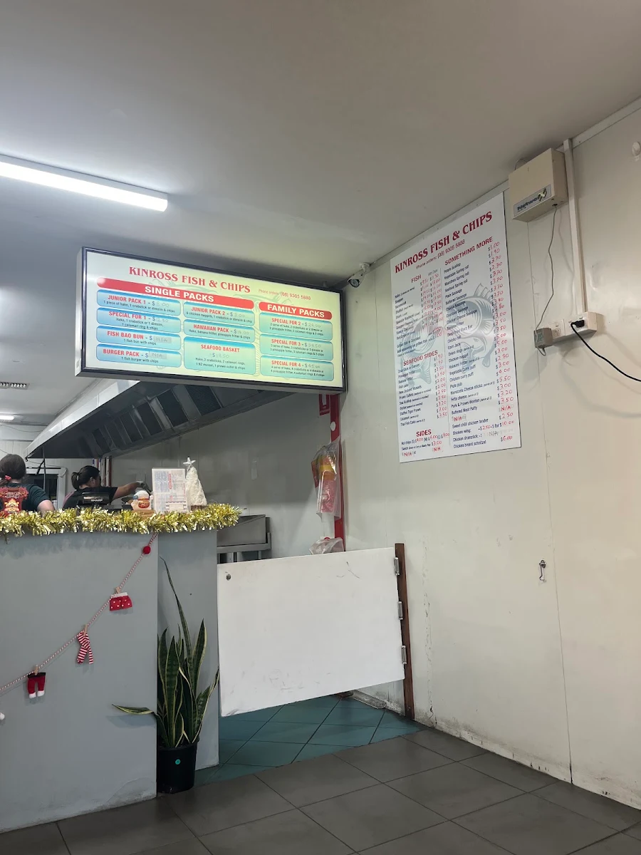 Menu, Kinross Fish & Chips