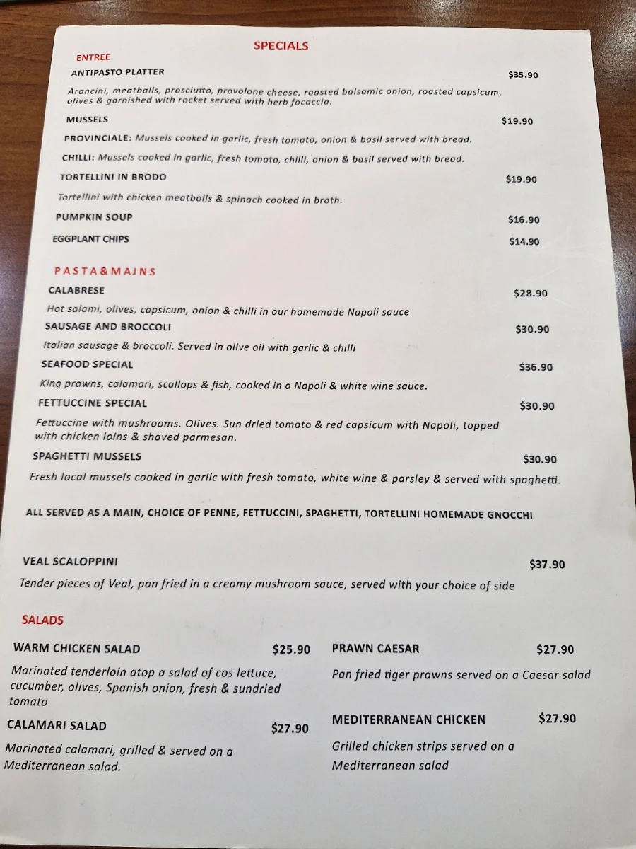 Menu, La Porchetta | Best Italian Restaurant in Mill Park