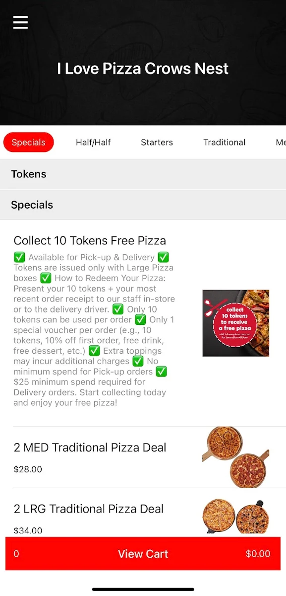 Menu, I Love Pizza Crows Nest