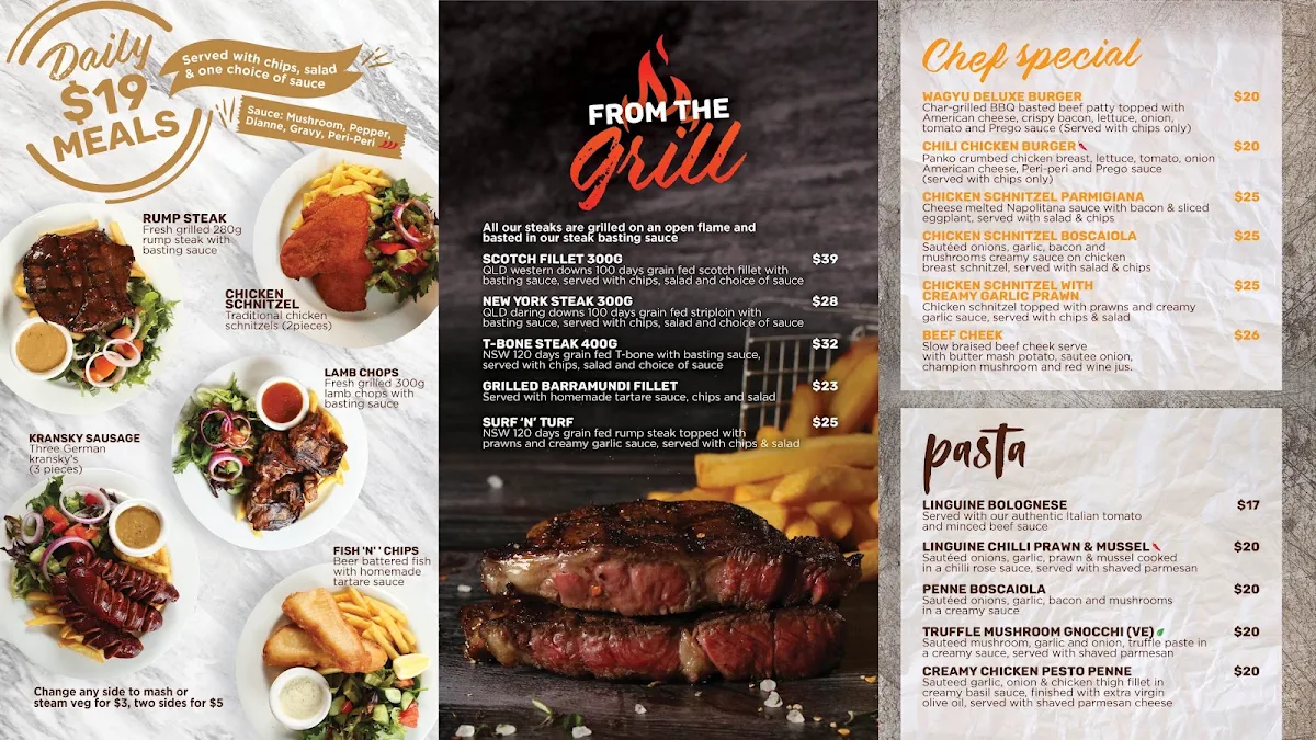 Menu, Woolpack Hotel