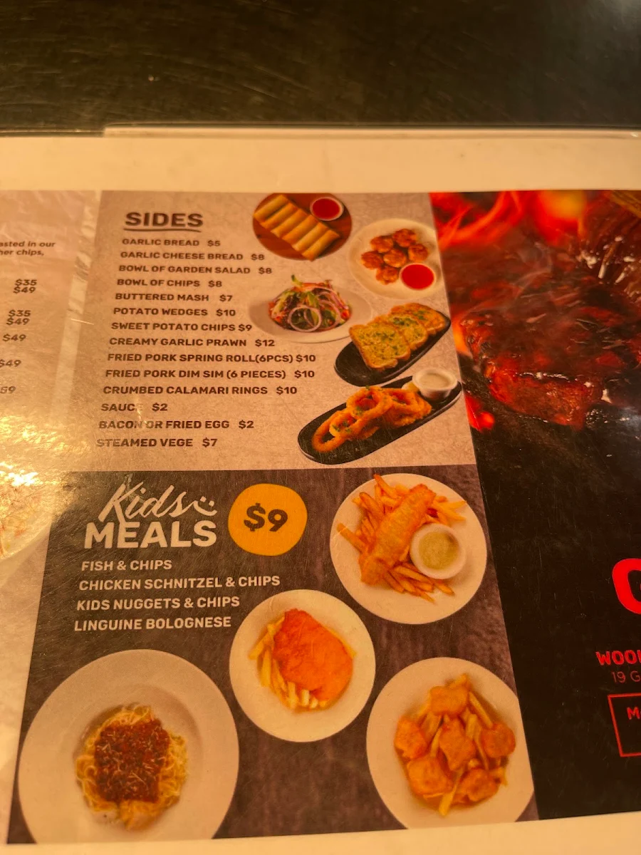 Menu, Woolpack Hotel