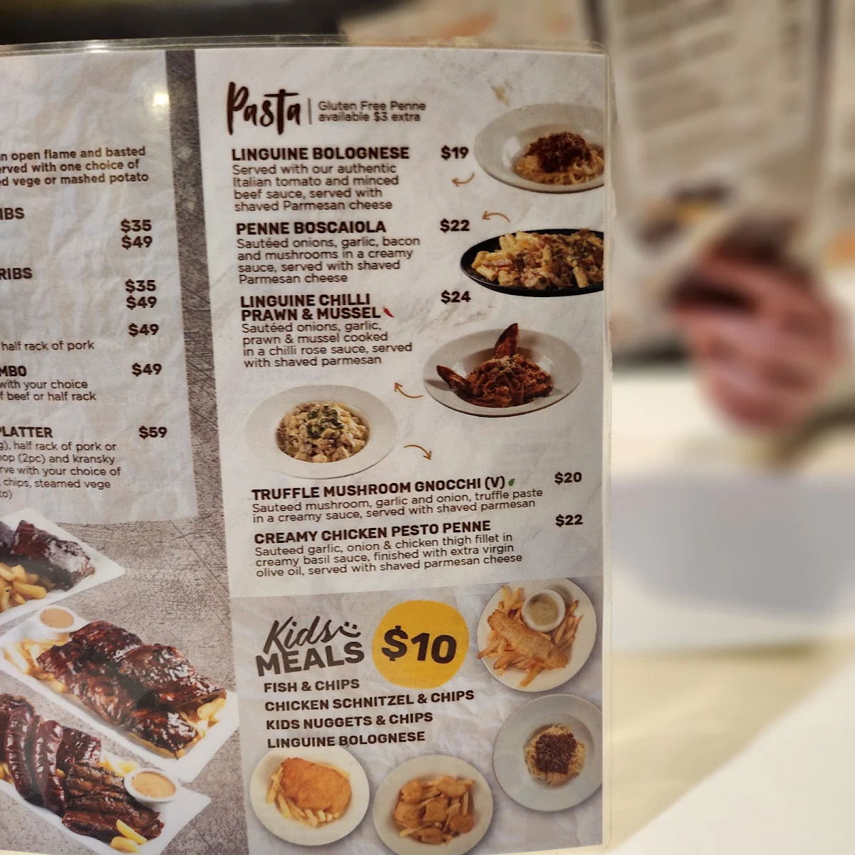 Menu, Woolpack Hotel