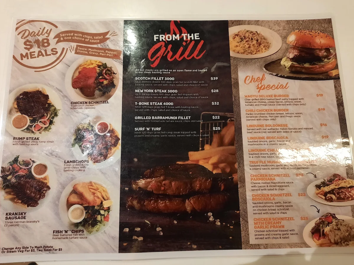 Menu, Woolpack Hotel
