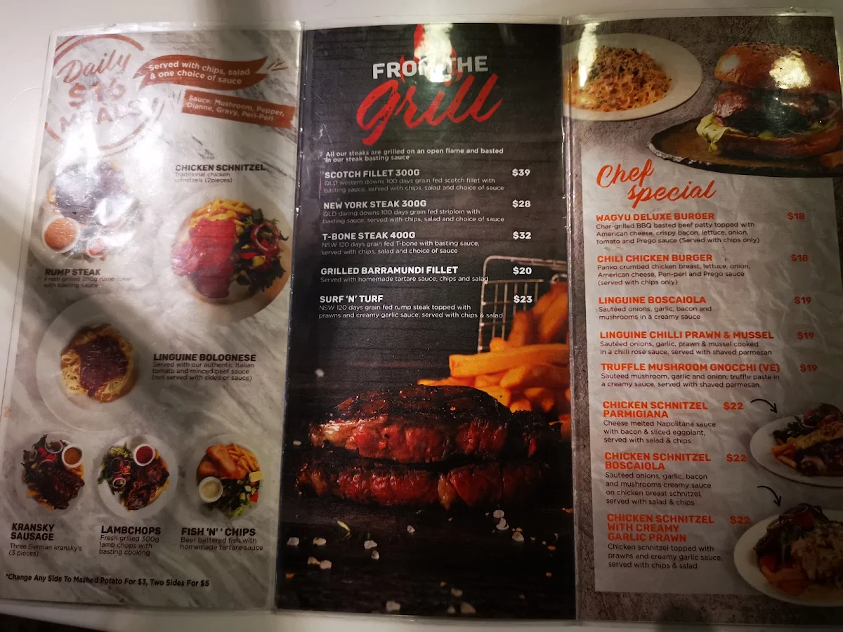 Menu, Woolpack Hotel