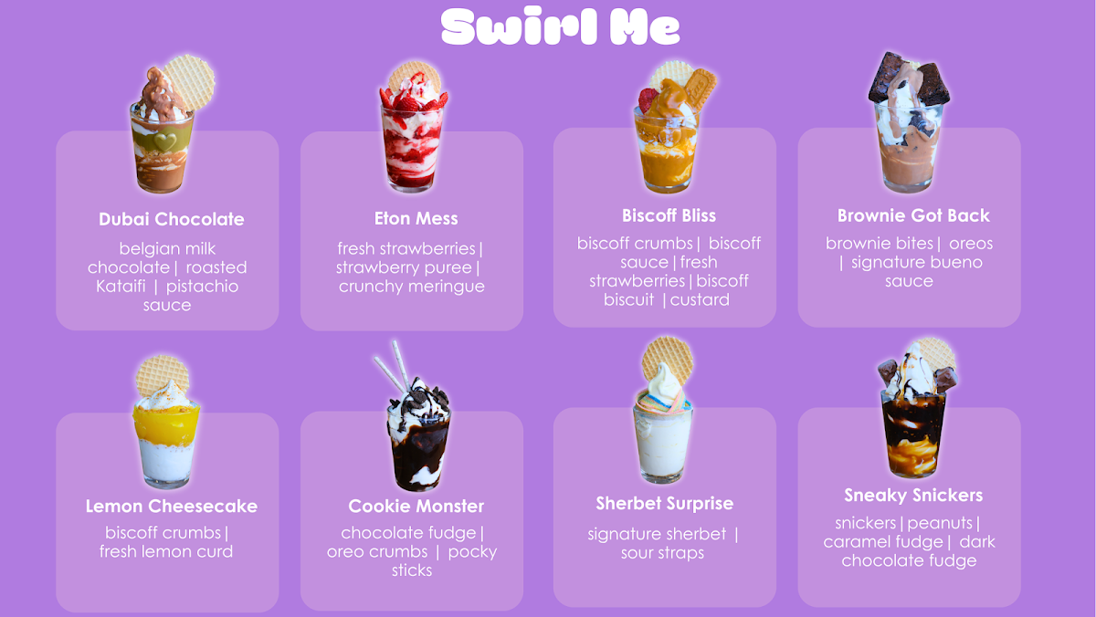 Menu, Bubble Me Bubble Tea & Deserts