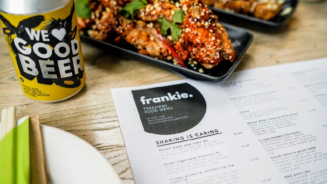 Menu, frankie. Bar & Eatery