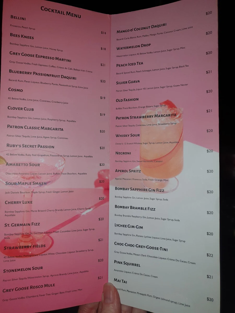 Menu, frankie. Bar & Eatery