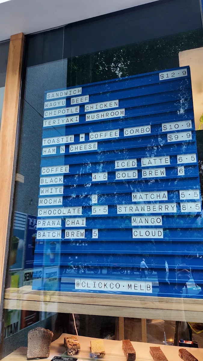 Menu, Click co. Coffee