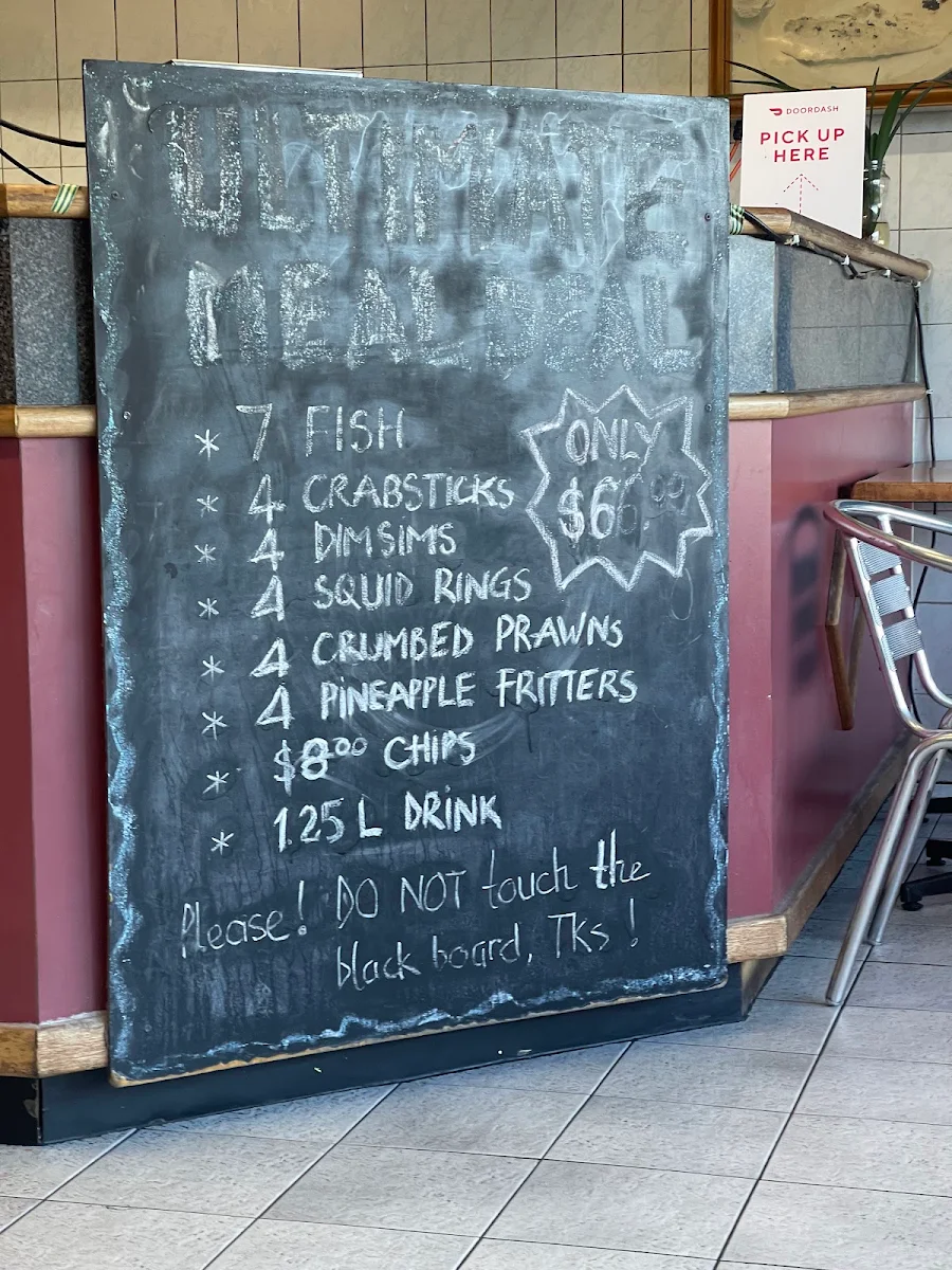 Menu, Snappers Fish & Chips
