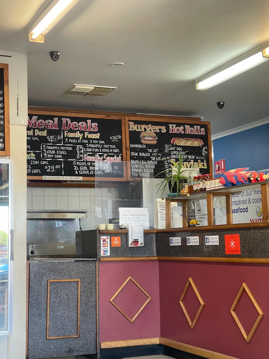 Menu, Snappers Fish & Chips