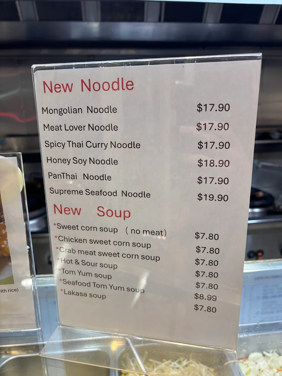 Menu, Grand Noodle