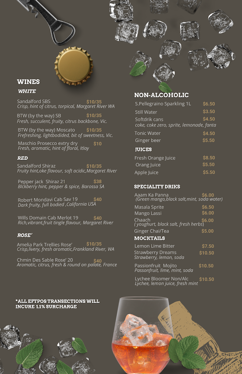 Menu, Chatterbox Indian Kitchen
