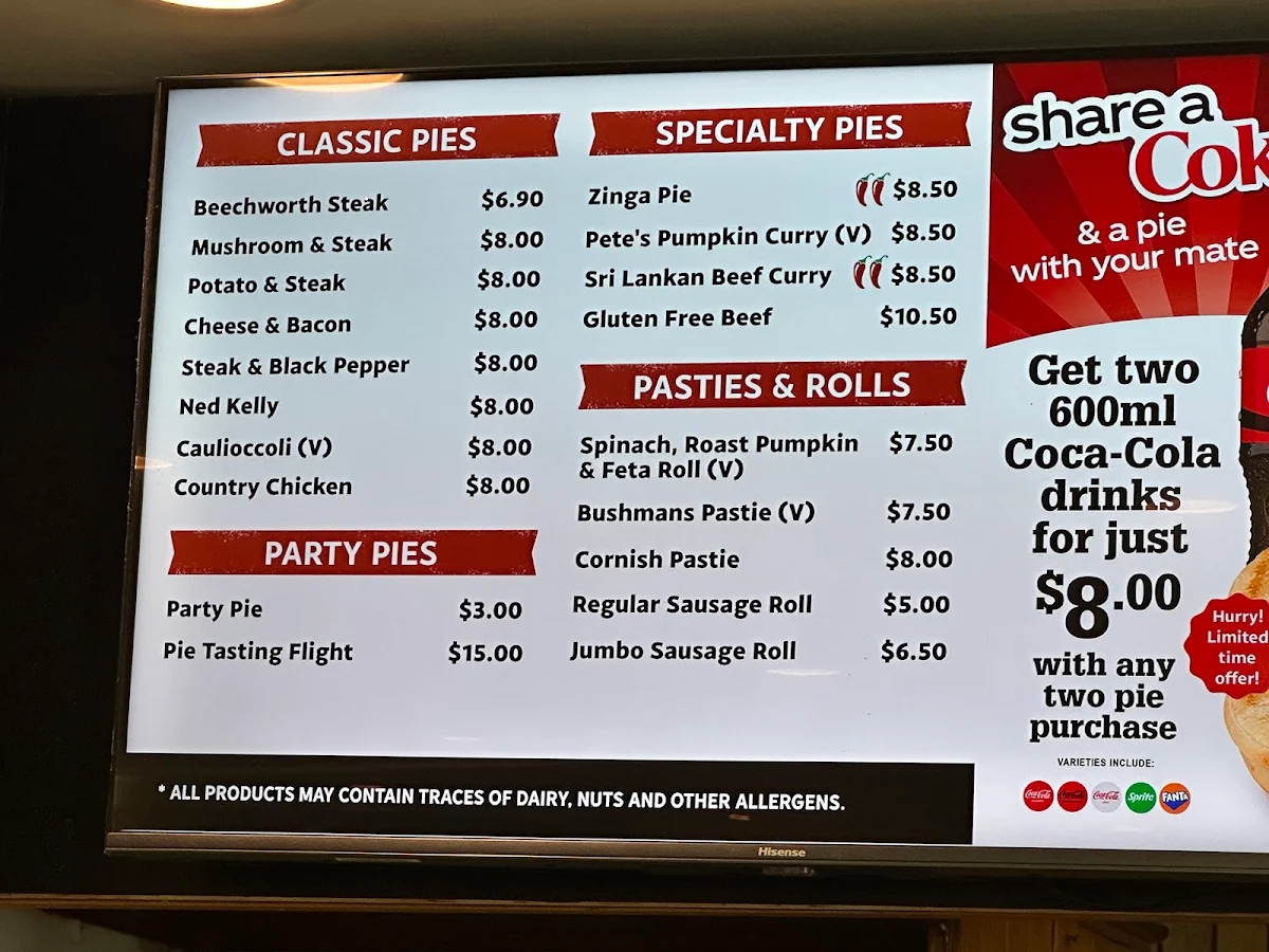 Menu, Beechworth Bakery Beechworth
