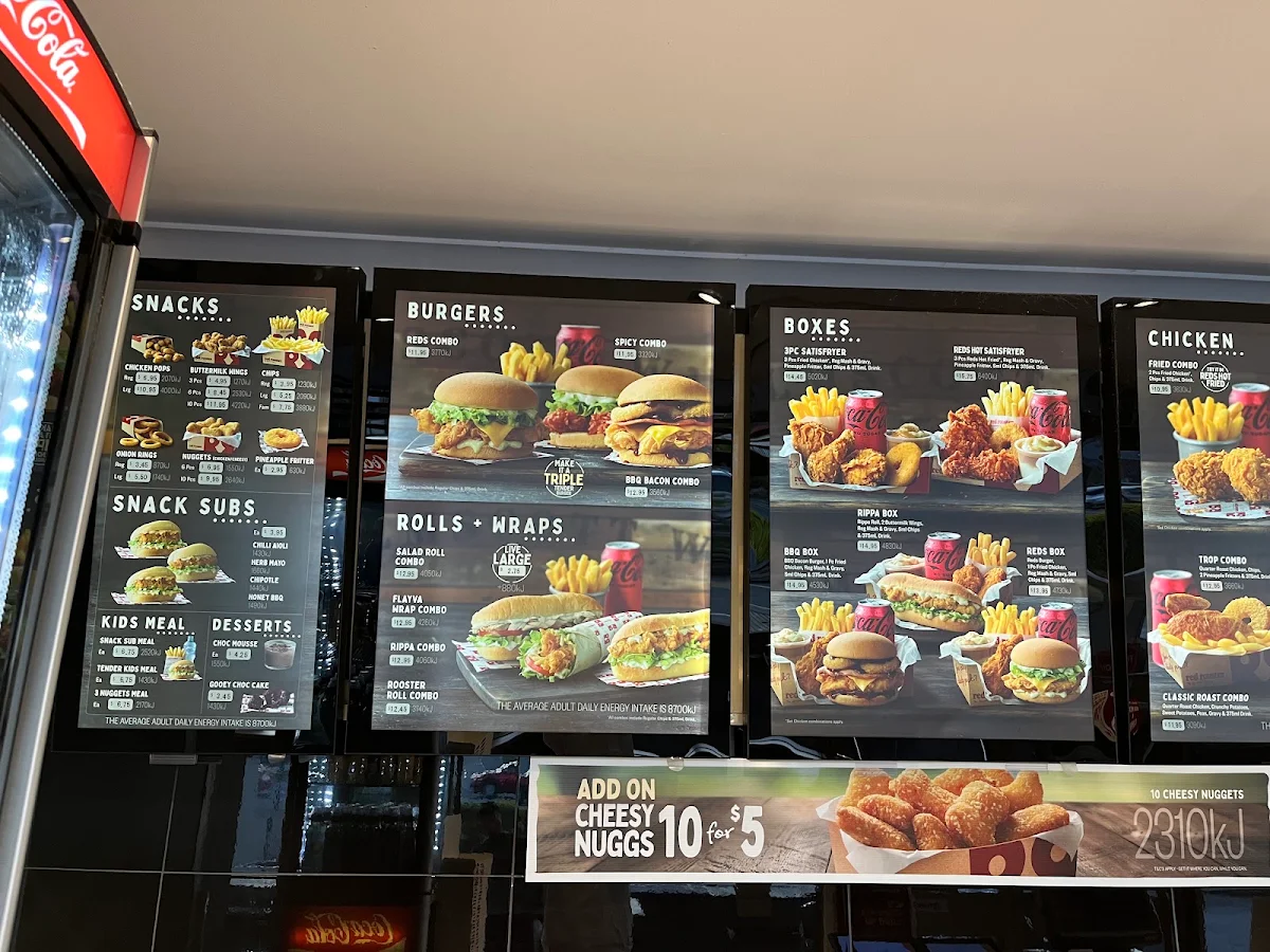 Menu, Red Rooster Nundah