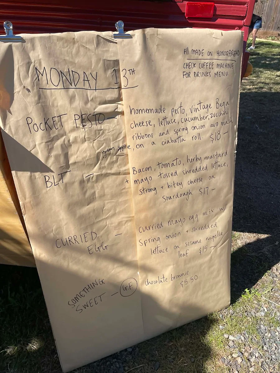 Menu, The Pocket - Bega